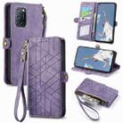 For OPPO A52/A72/A92 Geometric Zipper Wallet Side Buckle Leather Phone Case(Purple) - 1