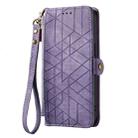 For OPPO A9 2020 / A5 2020 Geometric Zipper Wallet Side Buckle Leather Phone Case(Purple) - 2