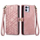 For OPPO Reno13 Geometric Zipper Wallet Side Buckle Leather Phone Case(Pink) - 2