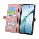 For OPPO Reno13 Geometric Zipper Wallet Side Buckle Leather Phone Case(Pink) - 3