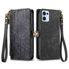 For OPPO Reno13 Pro Geometric Zipper Wallet Side Buckle Leather Phone Case(Black) - 2