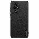 For Honor 200 Pro Tree Bark Leather Shockproof Phone Case(Black) - 1