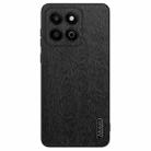 For Honor Play 60 Plus Tree Bark Leather Shockproof Phone Case(Black) - 1