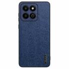 For Honor Play 60 Plus Tree Bark Leather Shockproof Phone Case(Blue) - 1