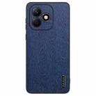 For Honor X60i Tree Bark Leather Shockproof Phone Case(Blue) - 1