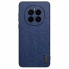 For Honor Magic 7 Tree Bark Leather Shockproof Phone Case(Blue) - 1