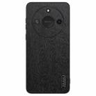 For Honor X60 Tree Bark Leather Shockproof Phone Case(Black) - 1