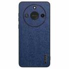 For Honor X60 Tree Bark Leather Shockproof Phone Case(Blue) - 1