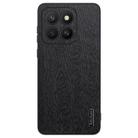 For Honor X8c Tree Bark Leather Shockproof Phone Case(Black) - 1