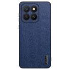 For Honor X8c Tree Bark Leather Shockproof Phone Case(Blue) - 1
