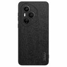 For Honor 400 Pro Global 160.8mm Tree Bark Leather Shockproof Phone Case(Black) - 1