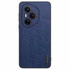 For Honor 400 Pro Global 160.8mm Tree Bark Leather Shockproof Phone Case(Blue) - 1