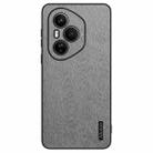 For Honor 400 Pro Global 160.8mm Tree Bark Leather Shockproof Phone Case(White) - 1