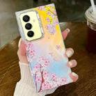 For Samsung Galaxy A15 5G Electroplating Laser Flower Texture TPU Phone Case(Peach Blossom AH4) - 1