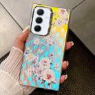For Samsung Galaxy A55 5G Electroplating Laser Flower Texture TPU Phone Case(Rose AH15) - 1