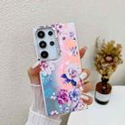 For Samsung Galaxy S24 Ultra 5G Electroplating Laser Flower Texture TPU Phone Case(Peony AH11) - 1