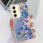 For Samsung Galaxy S24+ 5G Electroplating Laser Flower Texture TPU Phone Case(Myosotis AH2) - 1