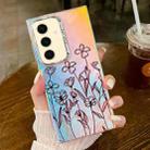 For Samsung Galaxy S24 5G Electroplating Laser Flower Texture TPU Phone Case(Drawn Flowers AH3) - 1