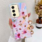 For Samsung Galaxy S24 5G Electroplating Laser Flower Texture TPU Phone Case(Cosmos Flower AH7) - 1