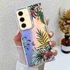 For Samsung Galaxy S24 5G Electroplating Laser Flower Texture TPU Phone Case(Leaves AH12) - 1