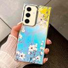 For Samsung Galaxy S24 5G Electroplating Laser Flower Texture TPU Phone Case(Morning Glory AH16) - 1