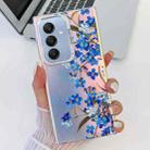 For Samsung Galaxy A25 5G Electroplating Laser Flower Texture TPU Phone Case(Myosotis AH2) - 1