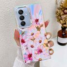 For Samsung Galaxy A25 5G Electroplating Laser Flower Texture TPU Phone Case(Cosmos Flower AH7) - 1