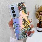 For Samsung Galaxy A25 5G Electroplating Laser Flower Texture TPU Phone Case(Leaves AH12) - 1