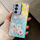 For Samsung Galaxy A25 5G Electroplating Laser Flower Texture TPU Phone Case(Rose AH15) - 1