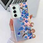 For Samsung Galaxy S23 FE 5G Electroplating Laser Flower Texture TPU Phone Case(Myosotis AH2) - 1