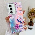 For Samsung Galaxy S23 FE 5G Electroplating Laser Flower Texture TPU Phone Case(Peony AH11) - 1