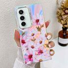 For Samsung Galaxy S23 FE 5G Electroplating Laser Flower Texture TPU Phone Case(Cosmos Flower AH7) - 1