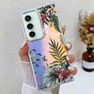 For Samsung Galaxy S23 FE 5G Electroplating Laser Flower Texture TPU Phone Case(Leaves AH12) - 1