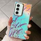 For Samsung Galaxy S23 FE 5G Electroplating Laser Flower Texture TPU Phone Case(Lavender AH14) - 1