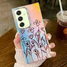 For Samsung Galaxy A54 5G Electroplating Laser Flower Texture TPU Phone Case(Drawn Flowers AH3) - 1
