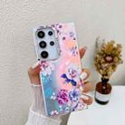 For Samsung Galaxy S23 Ultra 5G Electroplating Laser Flower Texture TPU Phone Case(Peony AH11) - 1