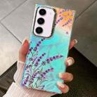 For Samsung Galaxy S23+ 5G Electroplating Laser Flower Texture TPU Phone Case(Lavender AH14) - 1