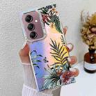 For Samsung Galaxy A14 5G Electroplating Laser Flower Texture TPU Phone Case(Leaves AH12) - 1