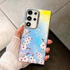 For Samsung Galaxy S22 Ultra 5G Electroplating Laser Flower Texture TPU Phone Case(Plum Blossom AH18) - 1