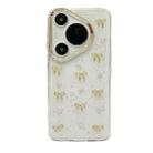 For Huawei Pura 70 Pro Small Fresh Bow TPU Phone Case(Gold Bow) - 1