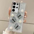 For Samsung Galaxy S23 Ultra 5G Three-dimensional Butterfly Glitter TPU  Phone Case(Blue) - 1