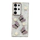 For Samsung Galaxy S25 Ultra 5G Three-dimensional Butterfly Glitter TPU  Phone Case(Pink) - 1