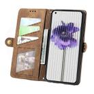 For Nothing Phone 1 Geometric Zipper Wallet Side Buckle Leather Phone Case(Brown) - 3