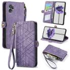 For Nothing Phone 1 Geometric Zipper Wallet Side Buckle Leather Phone Case(Purple) - 1