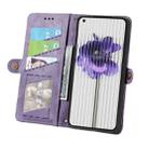 For Nothing Phone 1 Geometric Zipper Wallet Side Buckle Leather Phone Case(Purple) - 3