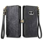 For Nothing Phone 2a Geometric Zipper Wallet Side Buckle Leather Phone Case(Black) - 1