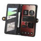 For Nothing Phone 2a Geometric Zipper Wallet Side Buckle Leather Phone Case(Black) - 3