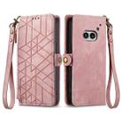 For Nothing Phone 2a Geometric Zipper Wallet Side Buckle Leather Phone Case(Pink) - 1