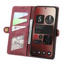 For Nothing Phone 2a Geometric Zipper Wallet Side Buckle Leather Phone Case(Red) - 3