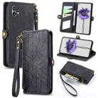 For Nothing Phone 2 Geometric Zipper Wallet Side Buckle Leather Phone Case(Black) - 1